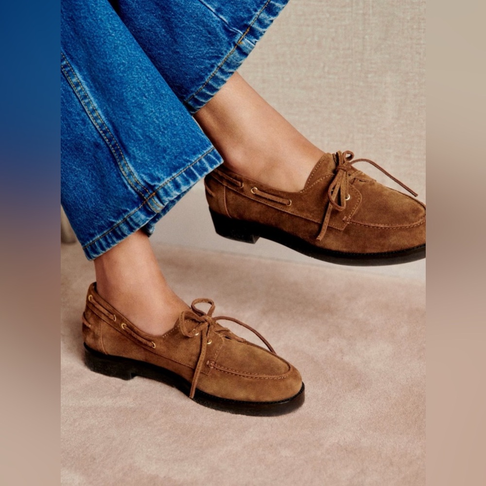 Sézane brown suede loafers